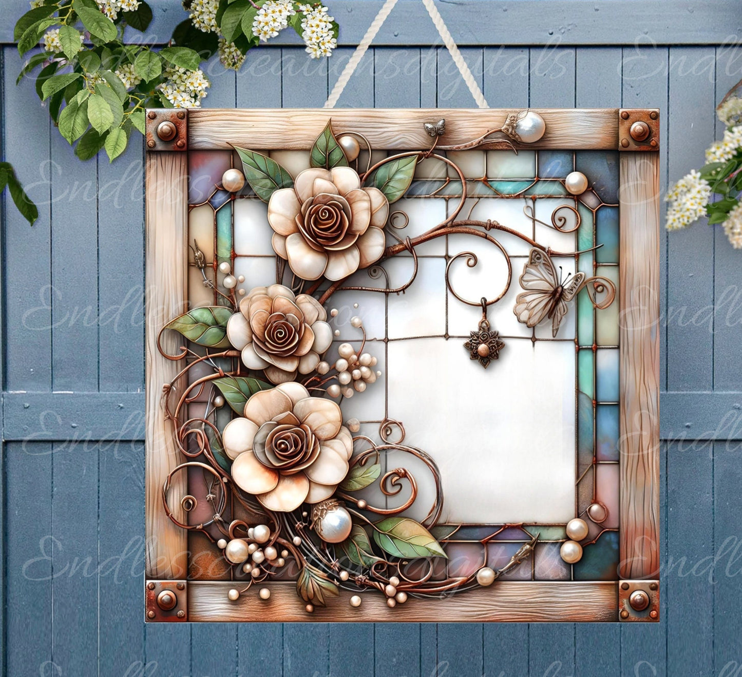 WELCOME SQUARE DOOR hanger, wreath sign png, for sublimation high resolution, 2 files, 1 add your own text