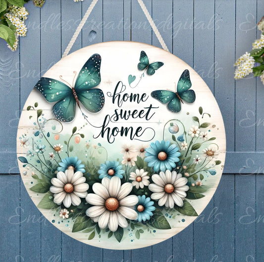 BUTTERFLY DOOR HANGER, wreath sign png, for sublimation high resolution