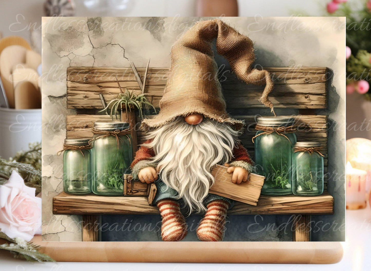 RUSTIC GNOME CUTTING board sublimation  sublimation high resolution 1 file