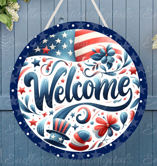 INDEPENDENCE DAY DOOR ROUND SUMMER