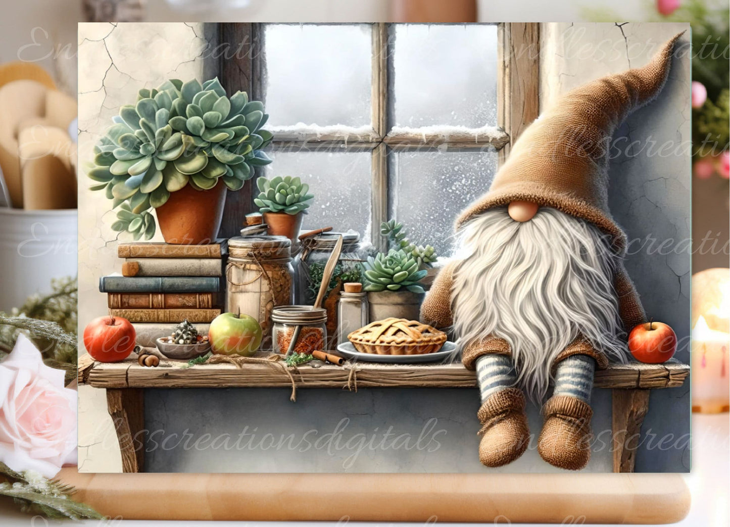 RUSTIC GNOME CUTTING board sublimation  sublimation high resolution 1 file
