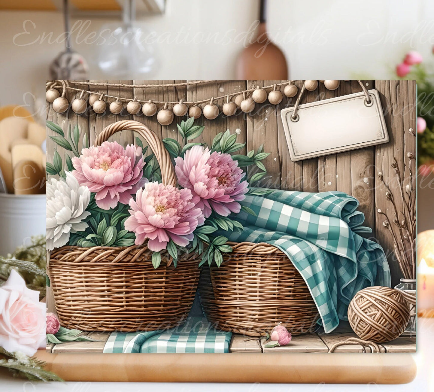 FLORAL CUTTING BOARD sublimation  sublimation high resolution 1 file add your own text