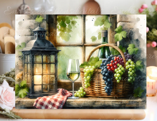 WHITE WINE CUTTING board sublimation  sublimation high resolution