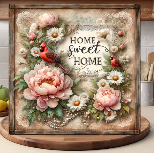HOME SWEET SQUAREdoor hanger, wreath sign png, square cutting board for sublimation high resolution, text