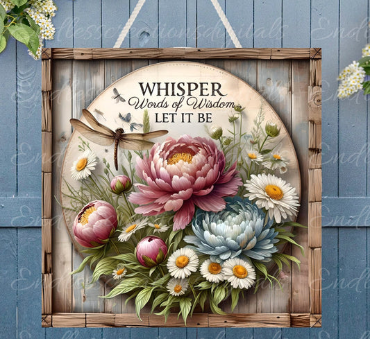 SQUARE DRAGONFLY SUMMER FLORAL