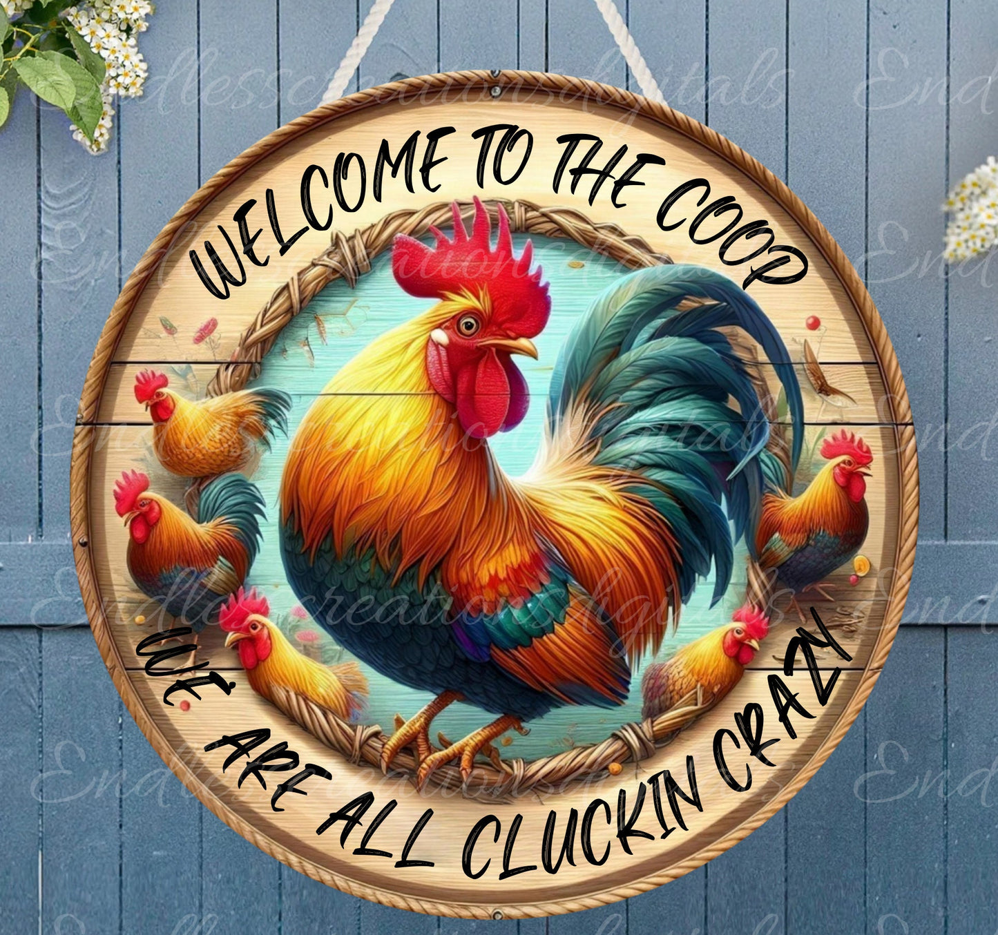 ROOSTER ROUND CUTTING board sublimation  sublimation high resolution 1 file