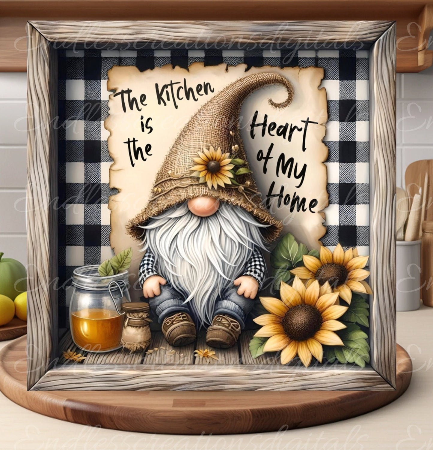 GNOME SQUARE CUTTING board sublimation  sublimation high resolution 2 files, 1 add your own text