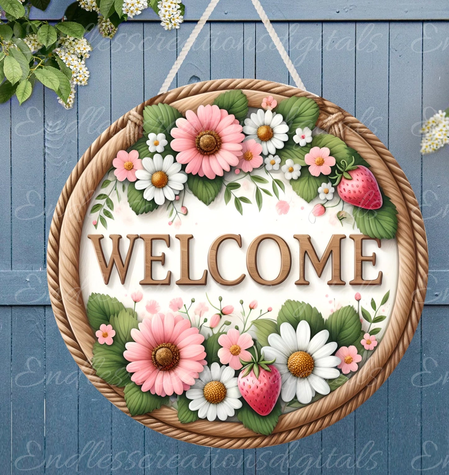 WELCOME DOOR HANGER, wreath sign png, for sublimation high resolution