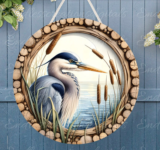 BLUE HERON SUMMER DOOR HANGER