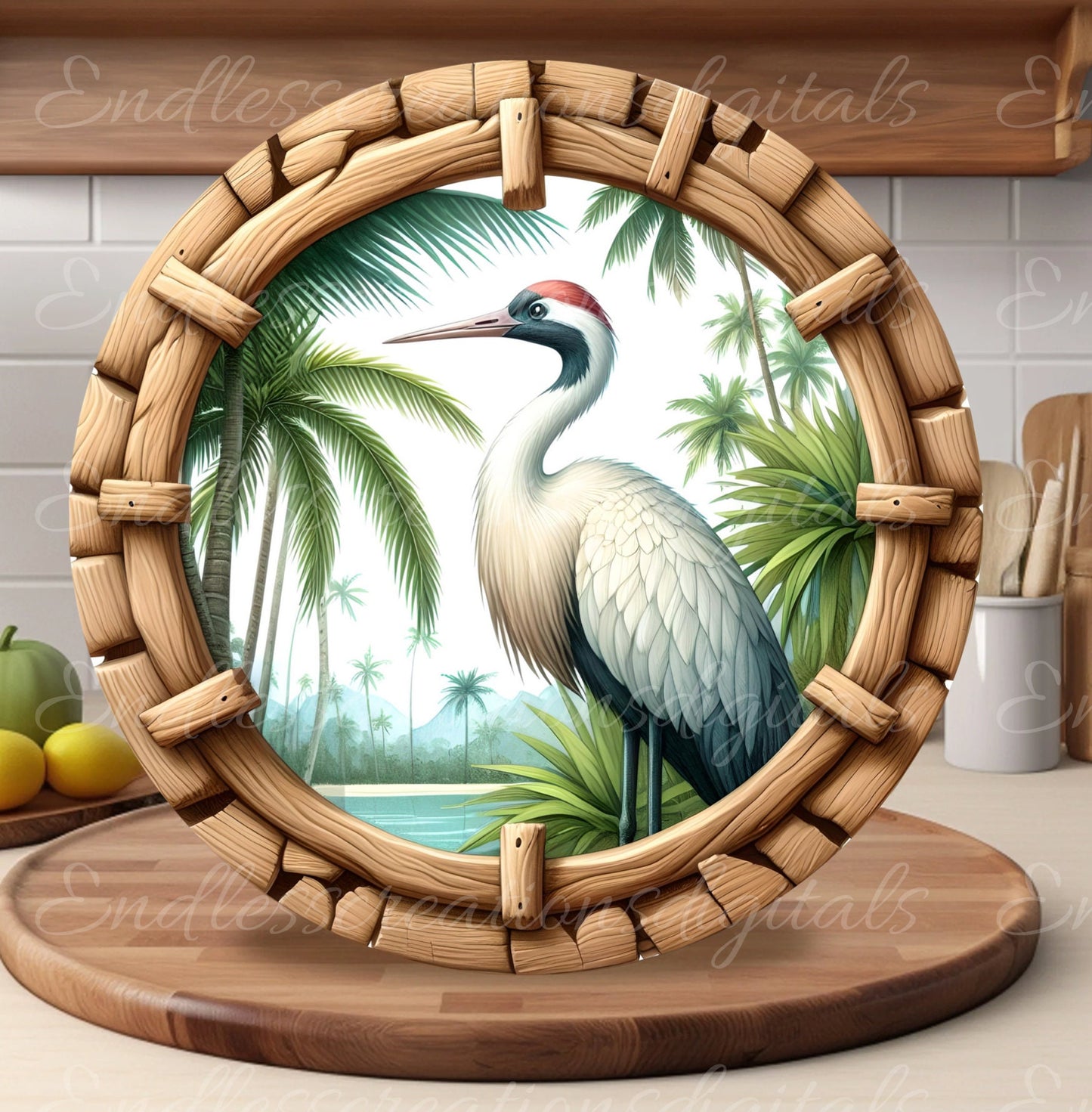 TROPICAL STORK DOOR hanger, wreath sign png, round cutting board for sublimation high resolution,