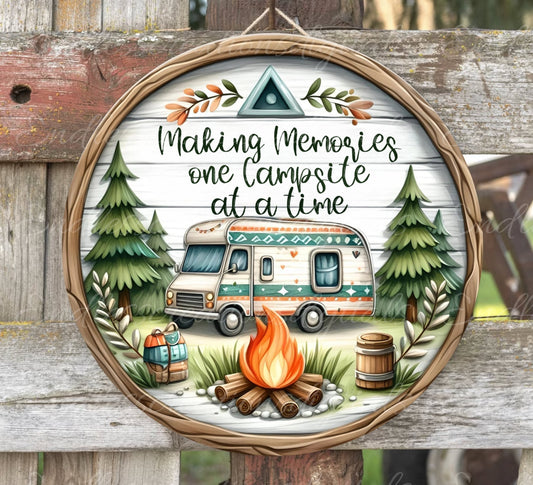 CAMPING SUBLIMATION ROUND, door hanger, wreath sign png, for sublimation high resolution 300 dpi 2  files for download, 1 add your own text