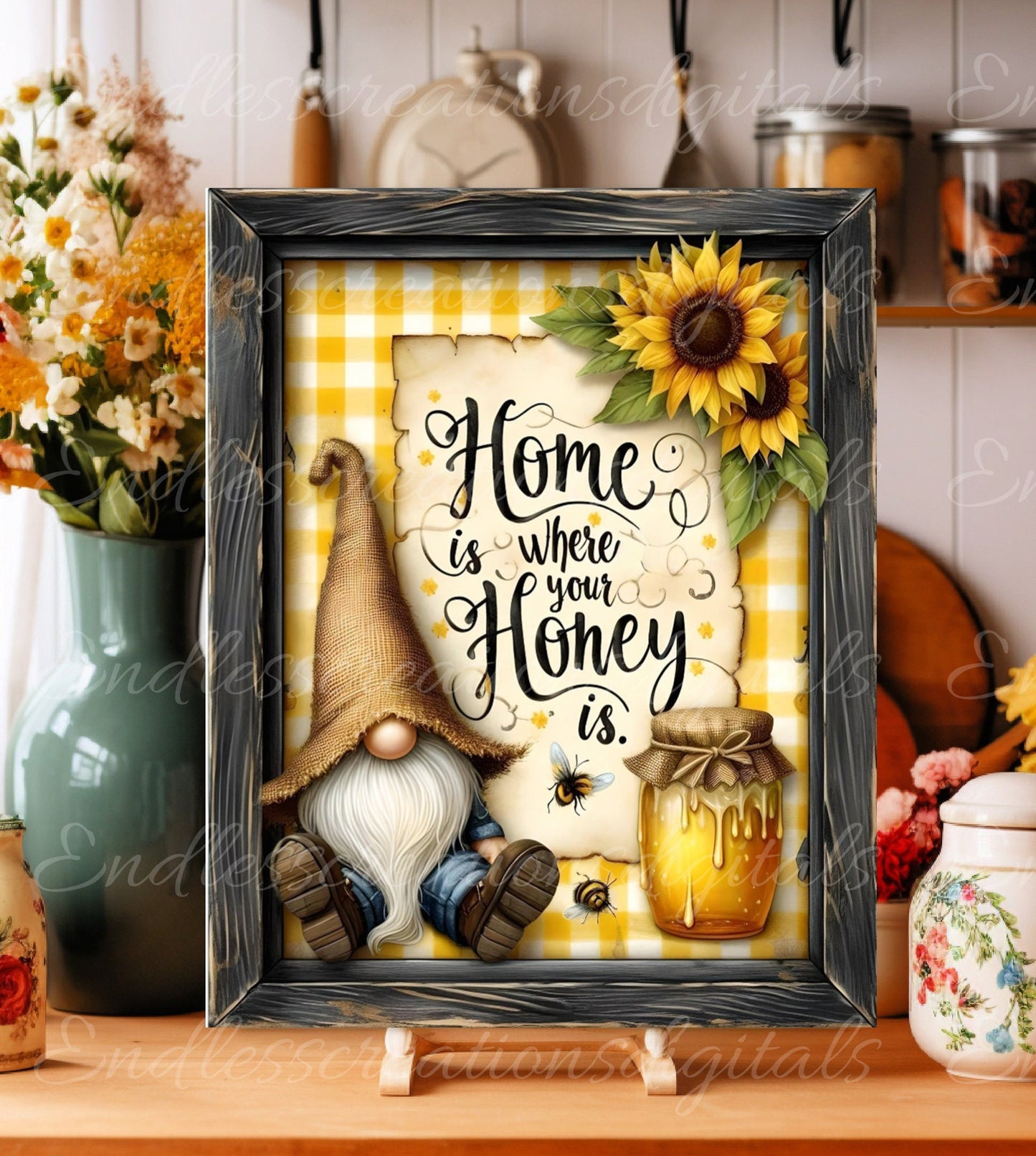 HONEY GNOME DOOR hanger 8 x 10, wreath sign png, cutting board etc. for sublimation high resolution