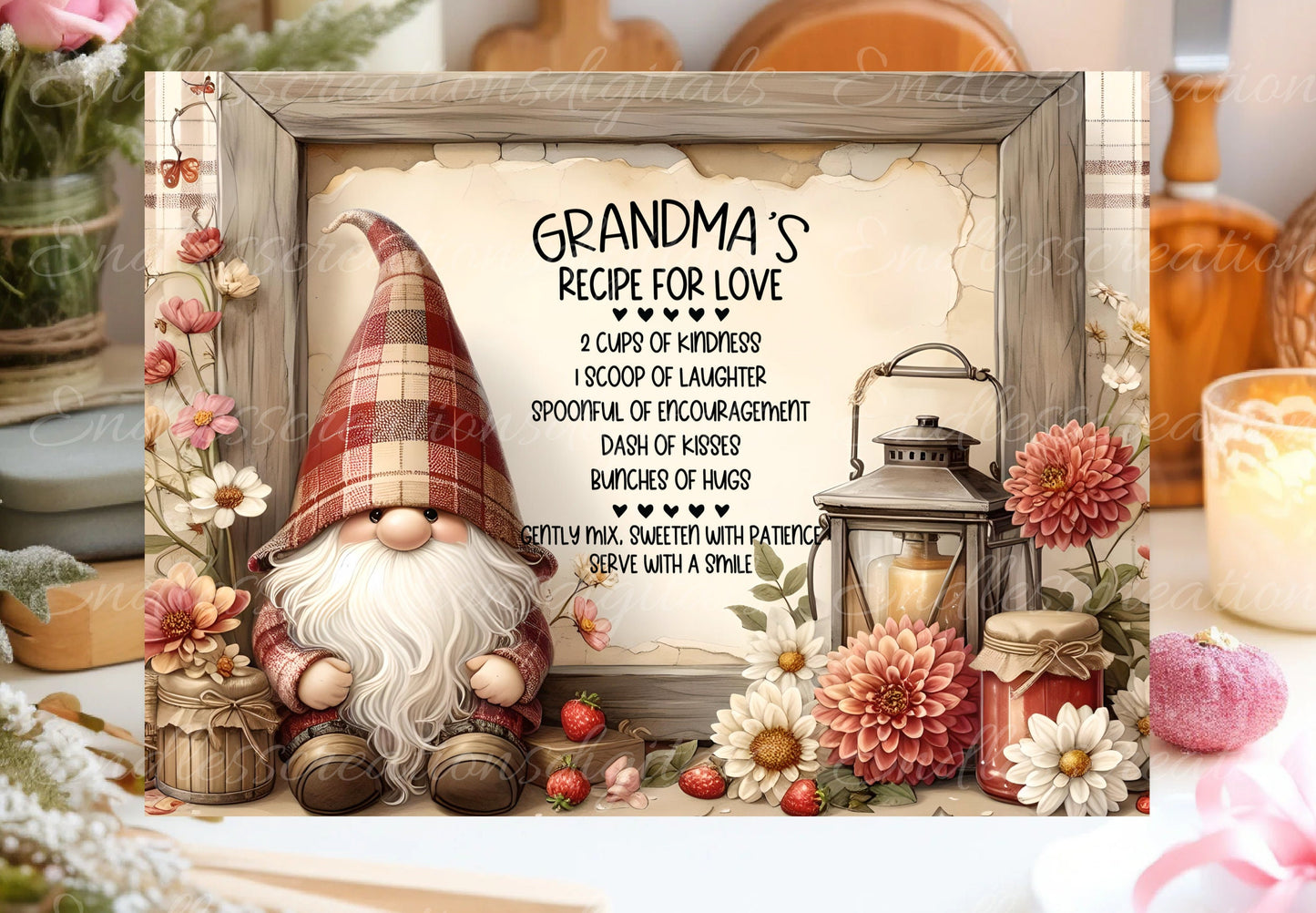 GRANDMAS RECIPE CUTTING board sublimation  sublimation high resolution 2 files, 1 add your own text