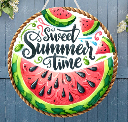 WATERMELON SUMMER WELCOME door hanger, wreath sign png, for sublimation high resolution