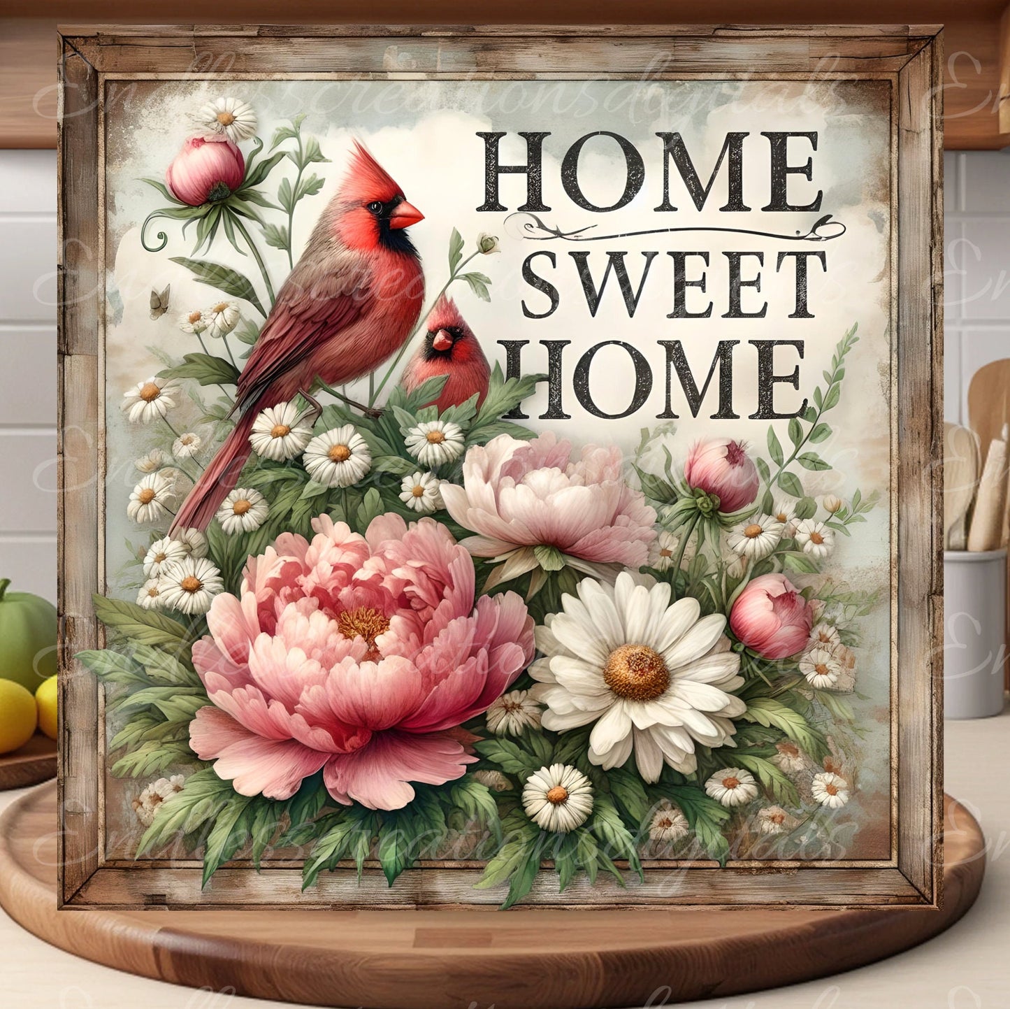 HOME SWEET HOME CARDINAL SUMMER SQUARE