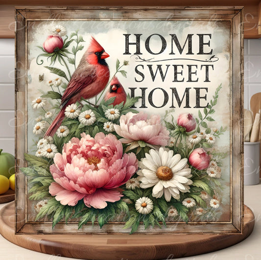 HOME SWEET HOME CARDINAL SUMMER SQUARE