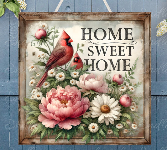 CARDINAL SQUARE DOOR hanger, wreath sign png, square cutting board for sublimation high resolution, text