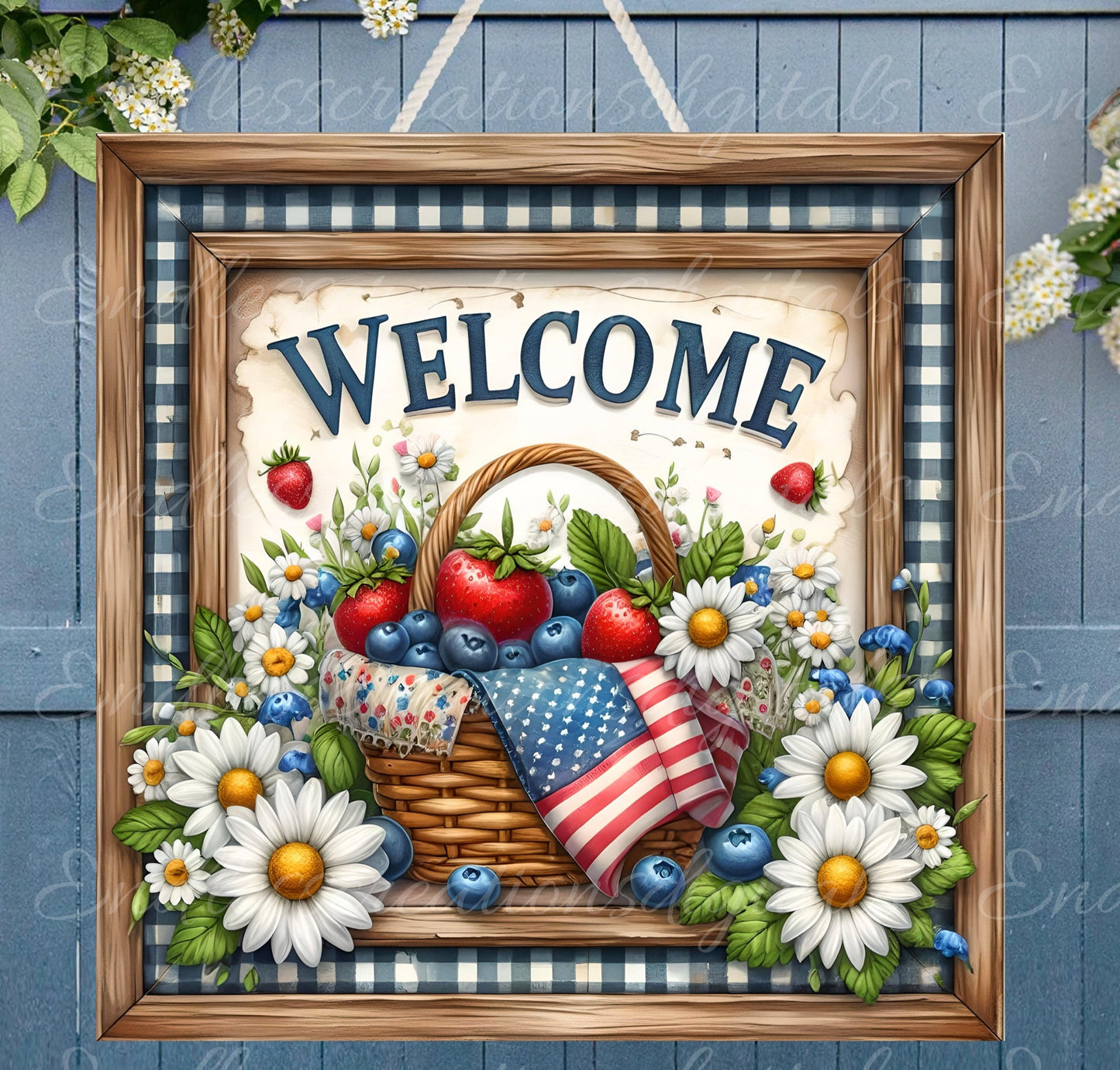 INDEPENDENCE DAY SUMMER DOOR HANGER