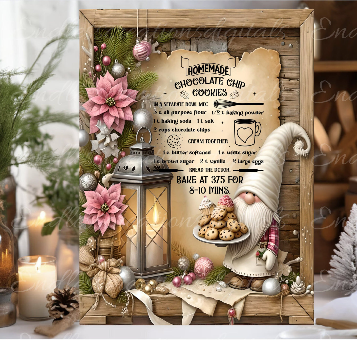 CHRISTMAS GNOME CUTTING board sublimation  sublimation high resolution 2 files, 1 add your own text