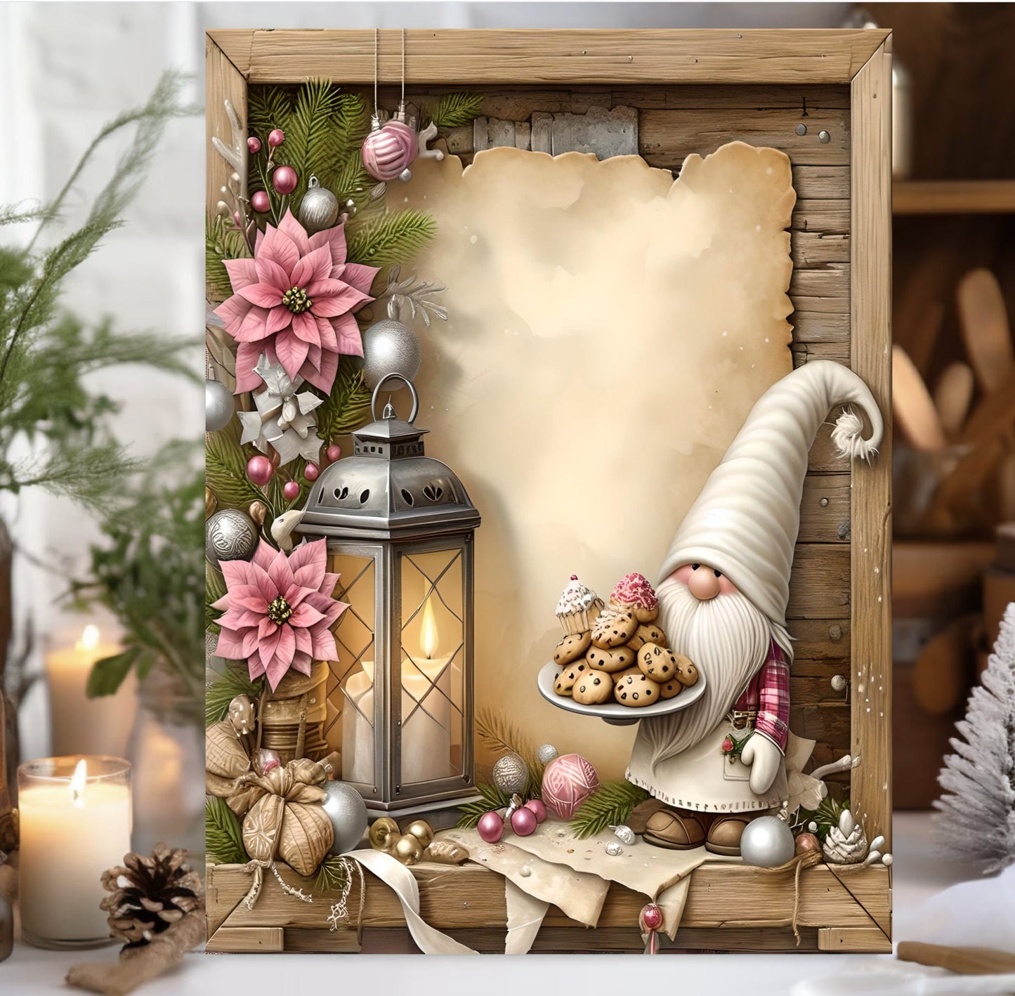 CHRISTMAS GNOME CUTTING board sublimation  sublimation high resolution 2 files, 1 add your own text