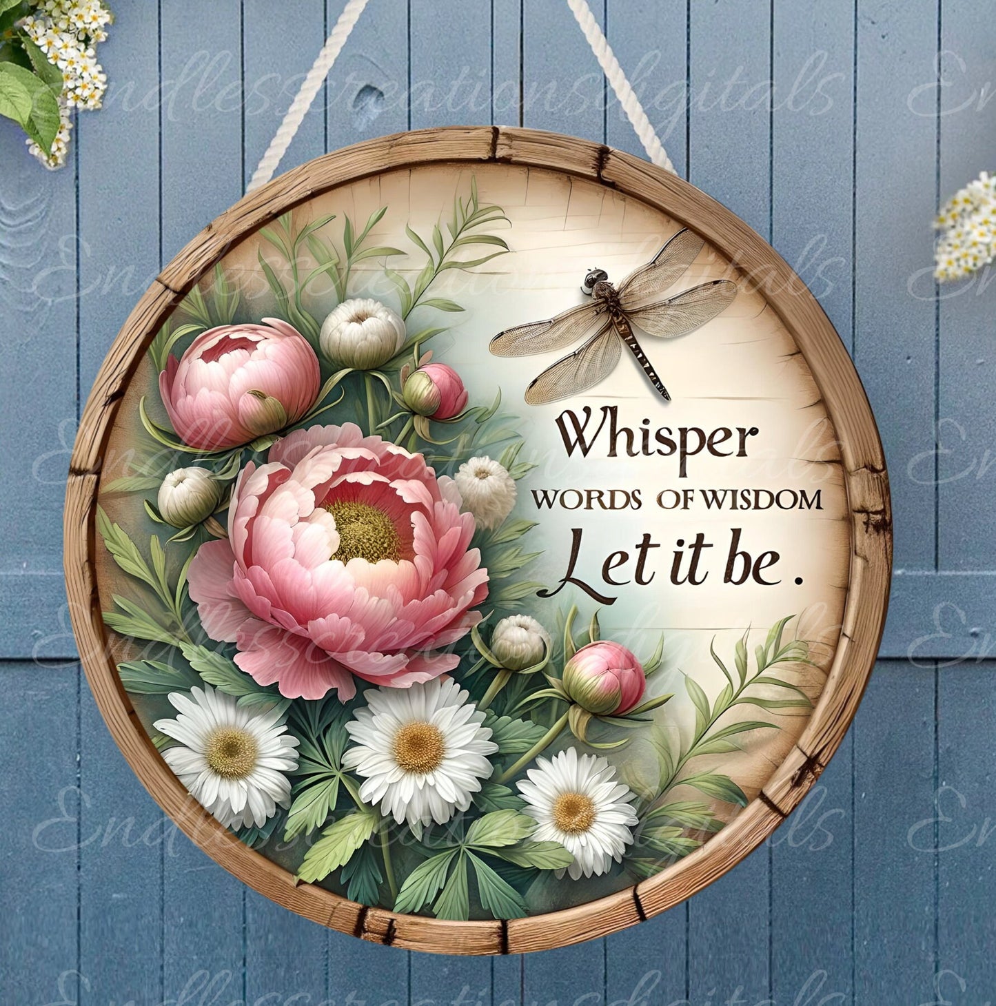 DRAGONFLY SUMMER DOOR HANGER, wreath sign png, square cutting board for sublimation high resolution