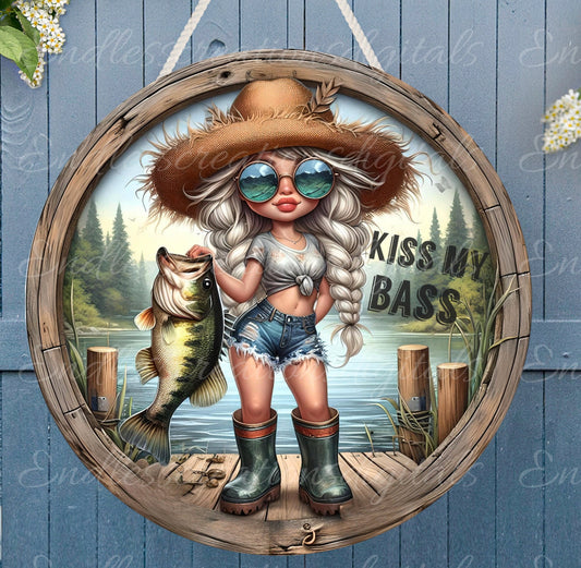 KISS MY BASS CAMPING GIRL GNOME