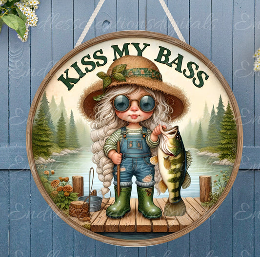 KISS MY BASS CAMPING GNOME