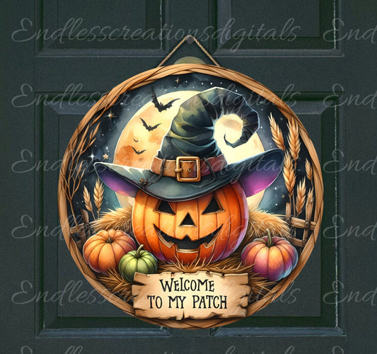 WELCOME TO MY PATCH FALL DOOR HANGER