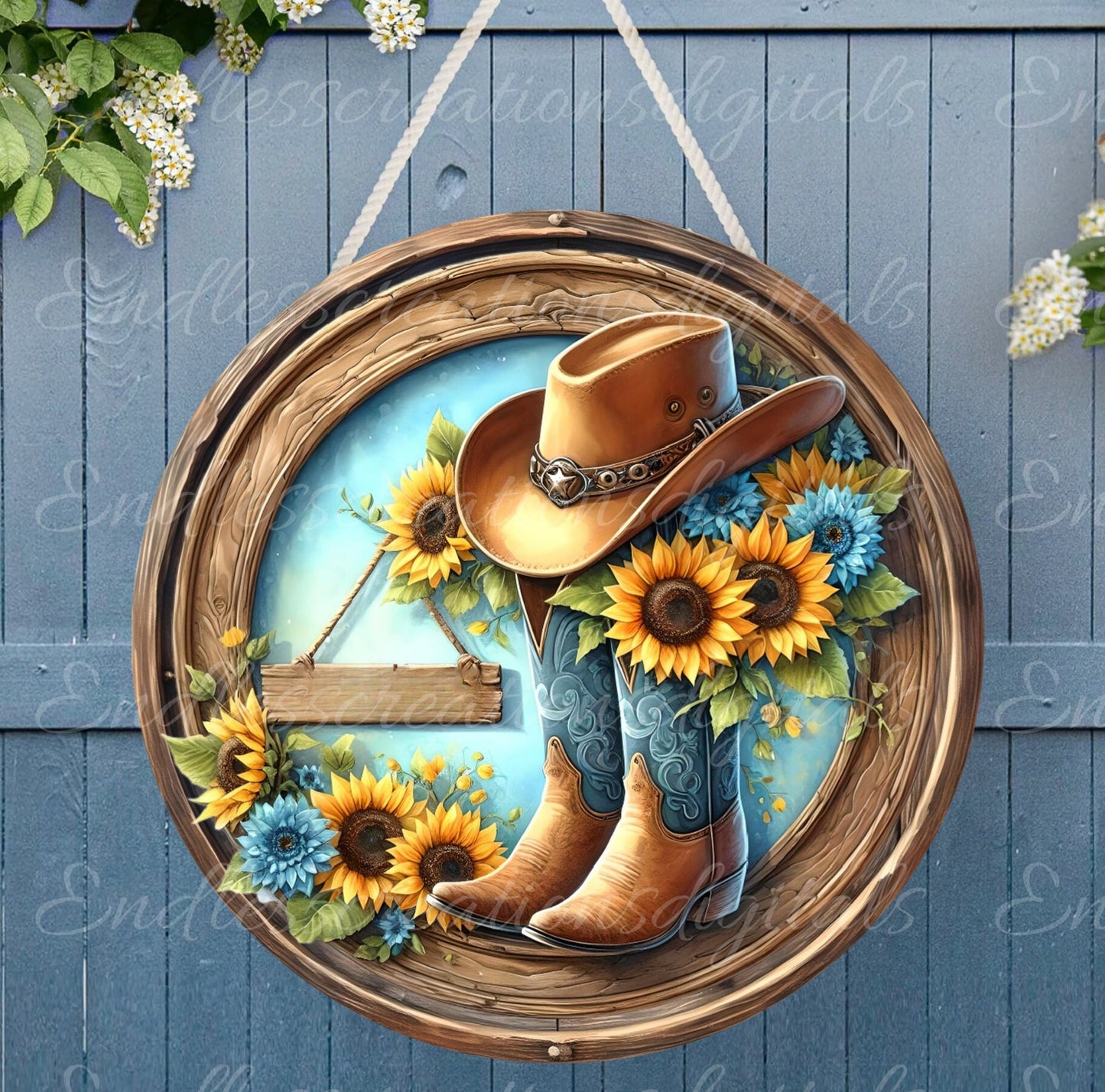 WELCOME SUMMER DOOR HANGER, wreath sign png, for sublimation high resolution, 2 files for download, 1 add your own text!