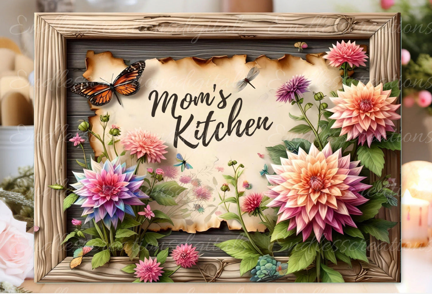 FLORAL CUTTING BOARD sublimation  sublimation high resolution 2 files, 1 add your own text