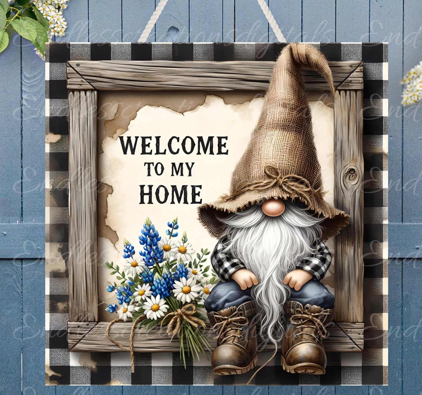 WELCOME SQUARE DOOR hanger, wreath sign, square cutting board png, for sublimation high resolution, 2 files , 1 add your own text