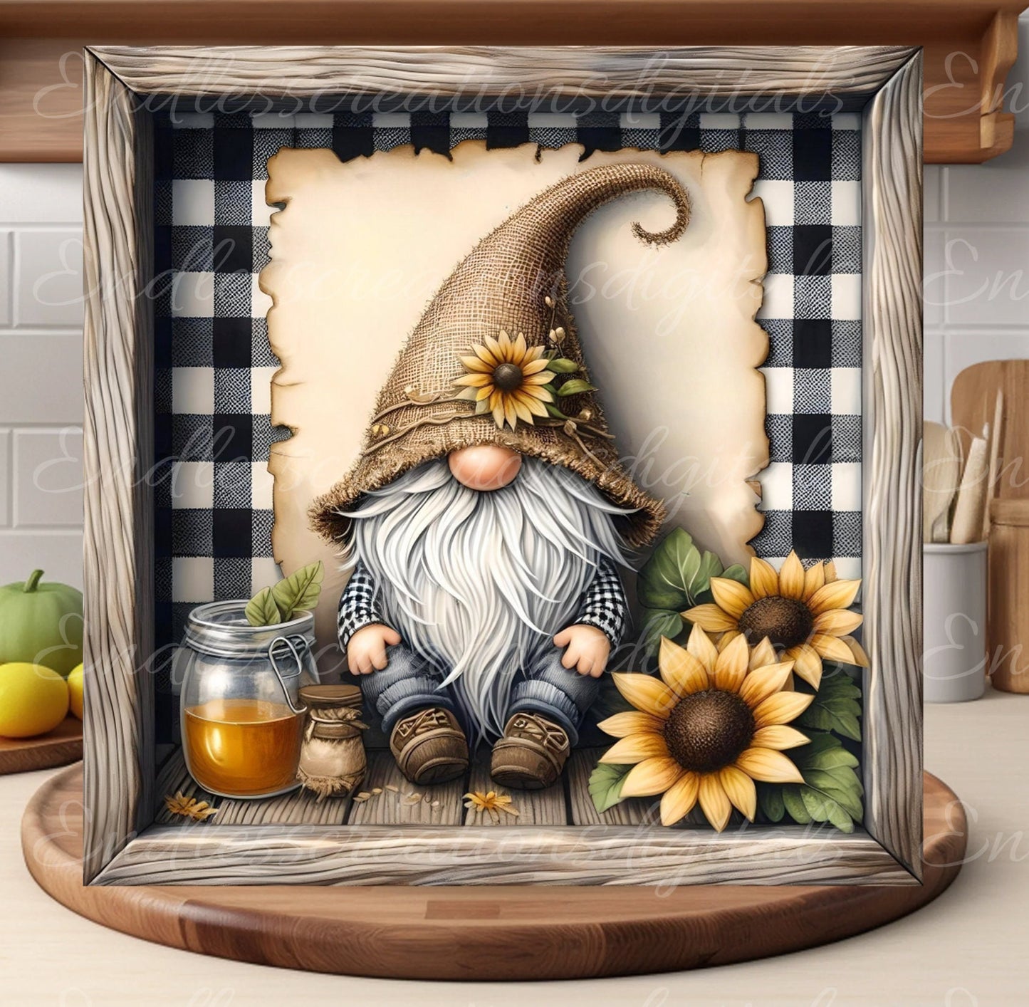 GNOME SQUARE CUTTING board sublimation  sublimation high resolution 2 files, 1 add your own text