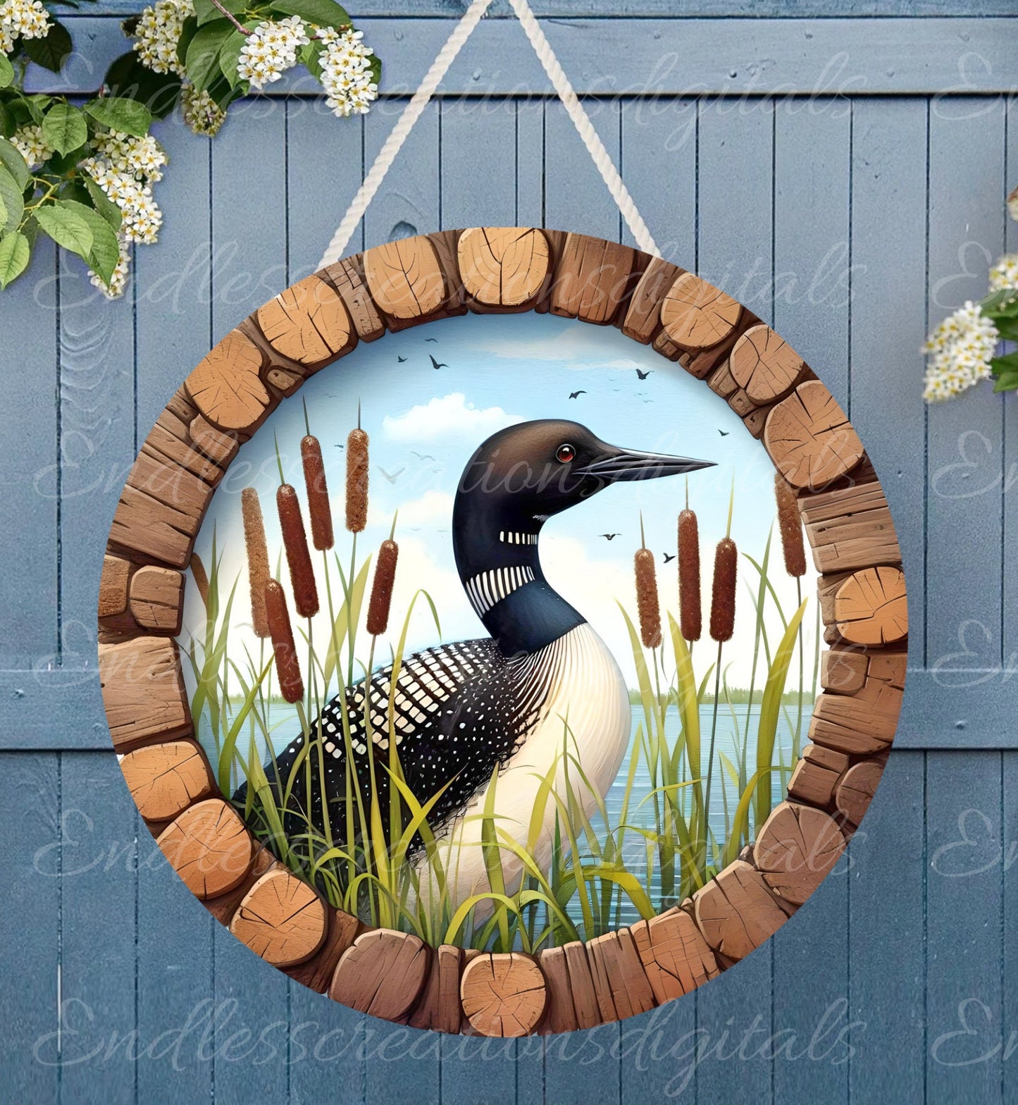 LOON DOOR hanger, wreath sign png, round cutting board for sublimation high resolution,