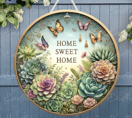 HOME SWEET HOME SUMMER door hanger, wreath sign, round cutting board png, for sublimation high resolution,2 files for download, 1 add your own text