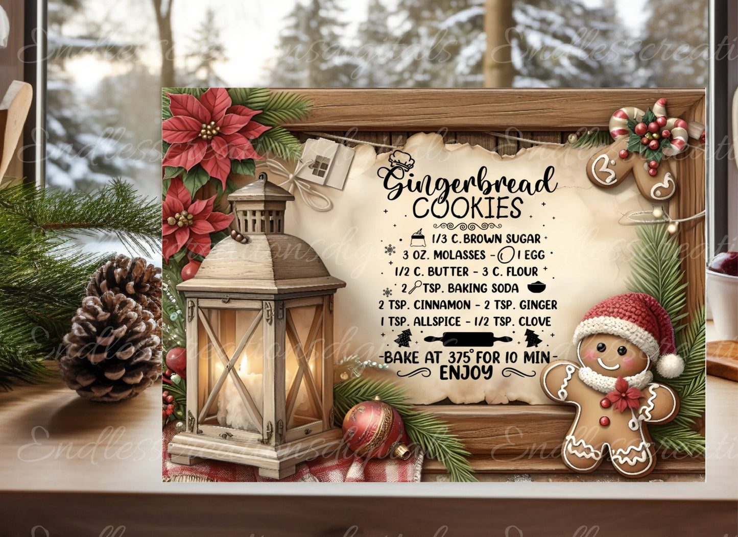 GINGERBREAD GNOMECUTTING board sublimation  sublimation high resolution 2 files, 1 add your own text