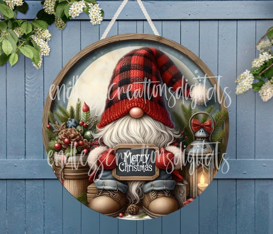 WINTER GNOME DOOR hanger, wreath sign, round cutting board png, for sublimation high resolution, 2 files for download, 1 add your own text