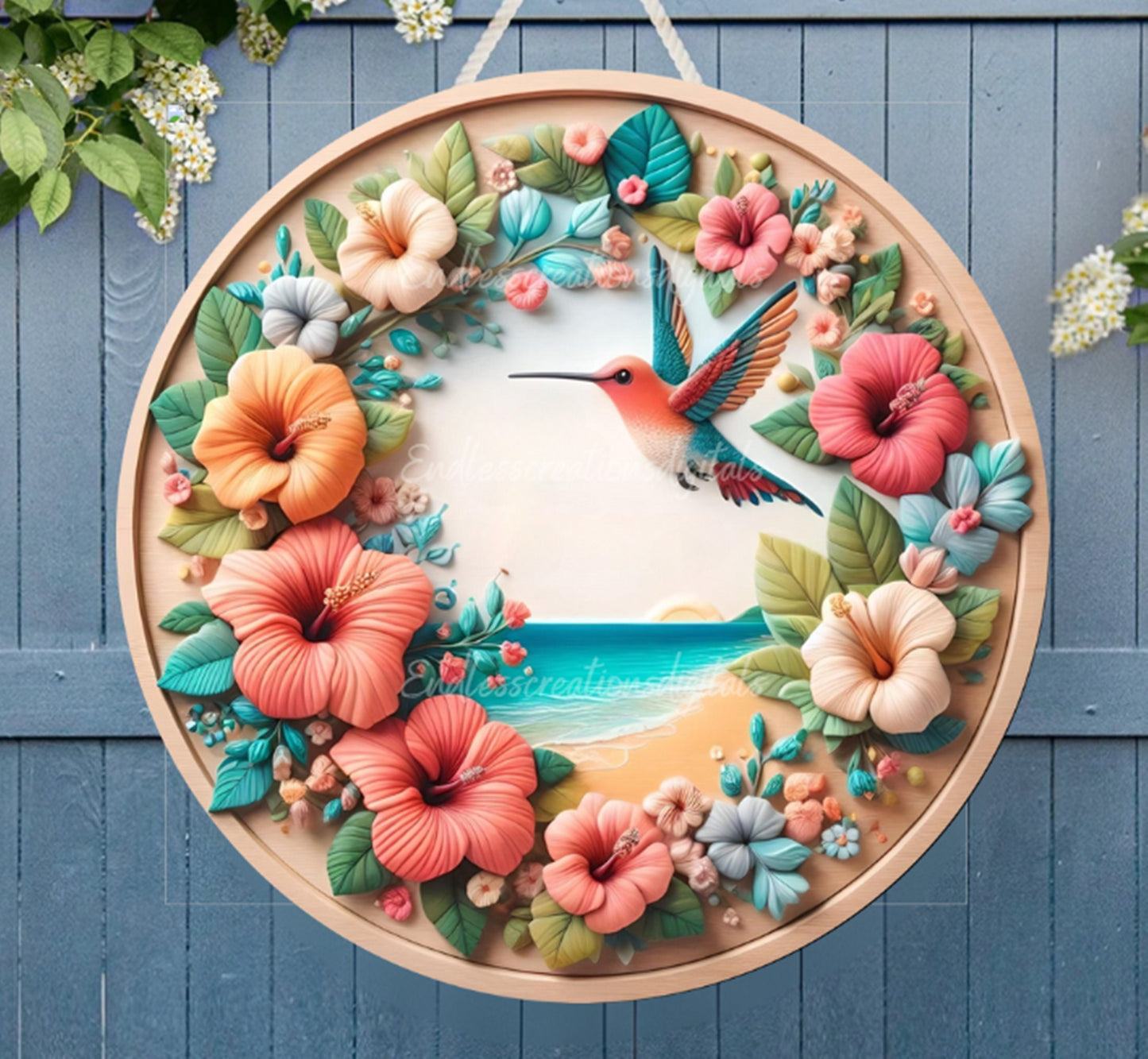 HELLO SUMMER door hanger, wreath sign png, wind spinner for sublimation high resolution,