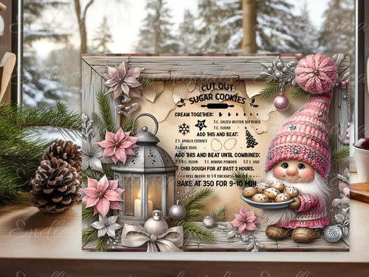 CHRISTMAS GNOME CUTTING board sublimation  sublimation high resolution 2 files, 1 add your own text