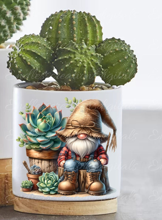 PLANT POT GNOMES sublimation png, transparent  for sublimation high resolution, 5 files, 1 file add your own text