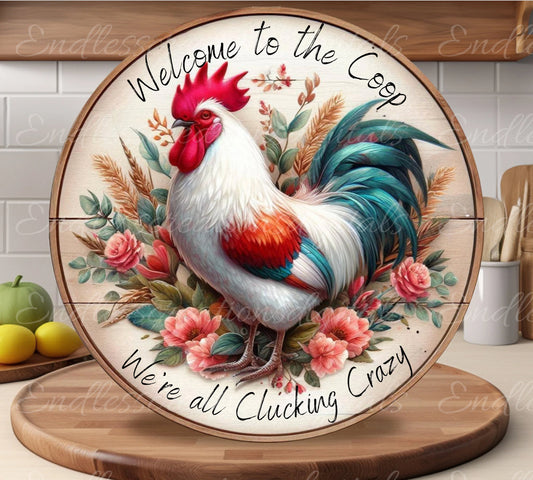 ROOSTER ROUND CUTTING board sublimation  sublimation high resolution 1 file