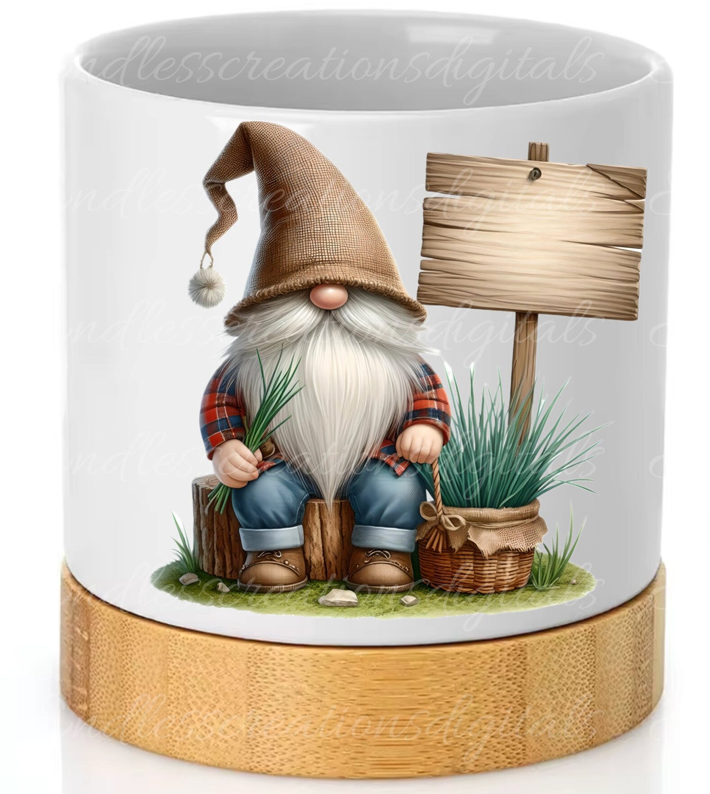 HERB PLANT POT gnomes sublimation png, transparent  for sublimation high resolution, 5 files, add your own text