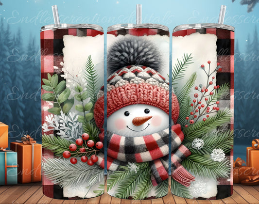 SNOWMAN TUMBLER sublimation design for 20 oz tumbler, high quality 300 Dpi