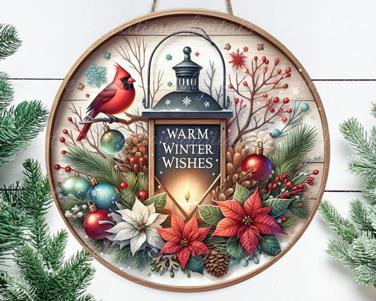 WINTER DOOR HANGER, wreath sign, round cutting board png, for sublimation high resolution 2 files for download, 1 add your own text