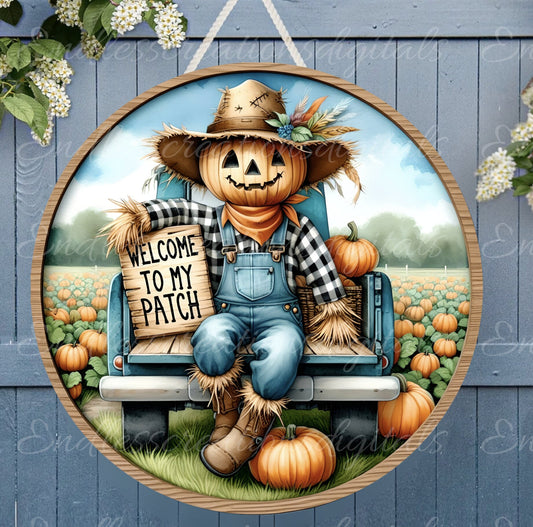 FALL SCARECROW WELCOME ROUND
