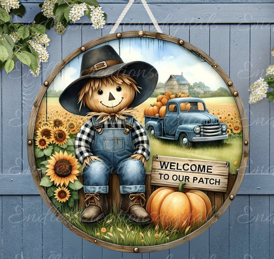FALL SCARECROW TRUCK PUMPKIN PATCH