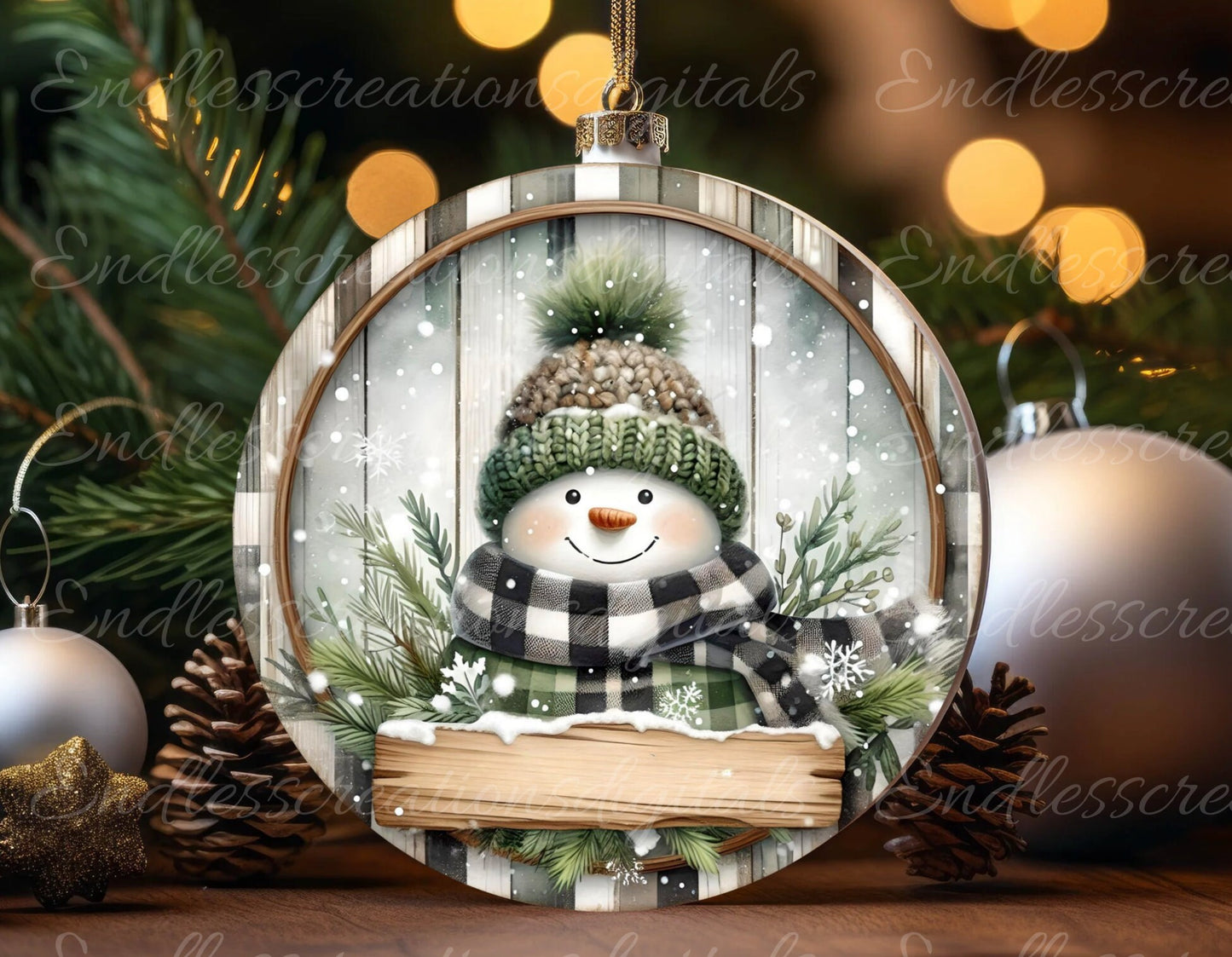 RUSTIC LET IT Snow door hanger, wreath sign, round cutting board, tree ornament etc. png,  for sublimation high resolution, 2 files, 1 blank