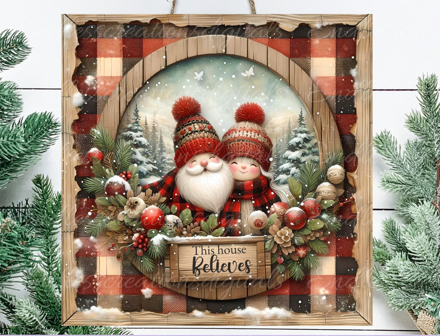 SANTA, MRS CLAUS square door hanger, wreath sign, square cutting board, coaster png,  for sublimation high resolution, 2 files, 1 blank