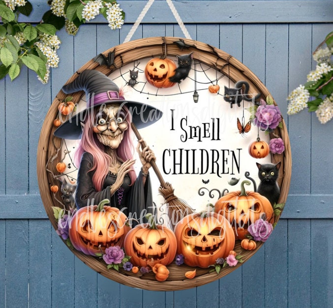 HALLOWEEN DOOR HANGER, wreath sign, round cutting board png, for sublimation high resolution, 2 files, 1 add your own text