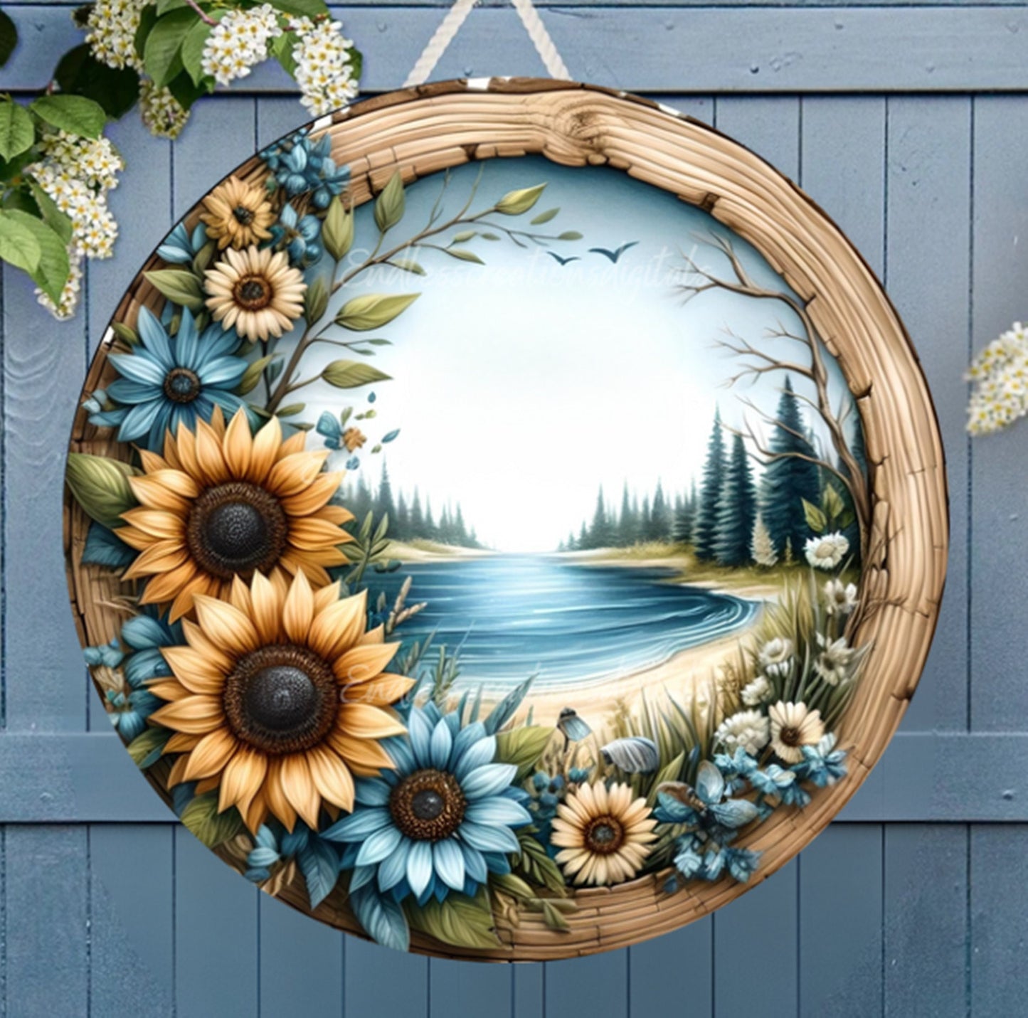 HELLO SUMMER door hanger, wreath sign png, wind spinner for sublimation high resolution,