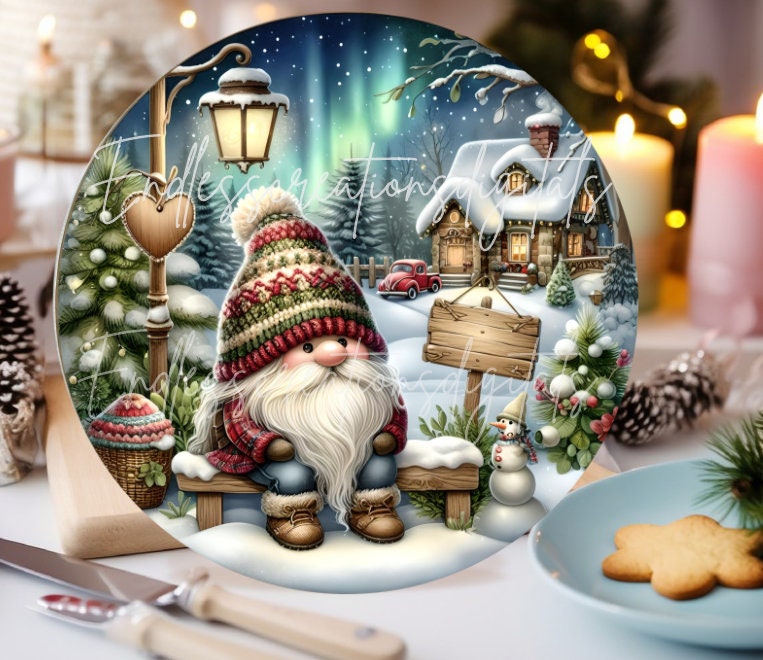 LET IT SNOW door hanger, wreath sign, round cutting board png,  for sublimation high resolution, 2 files for download, 1 add your own text